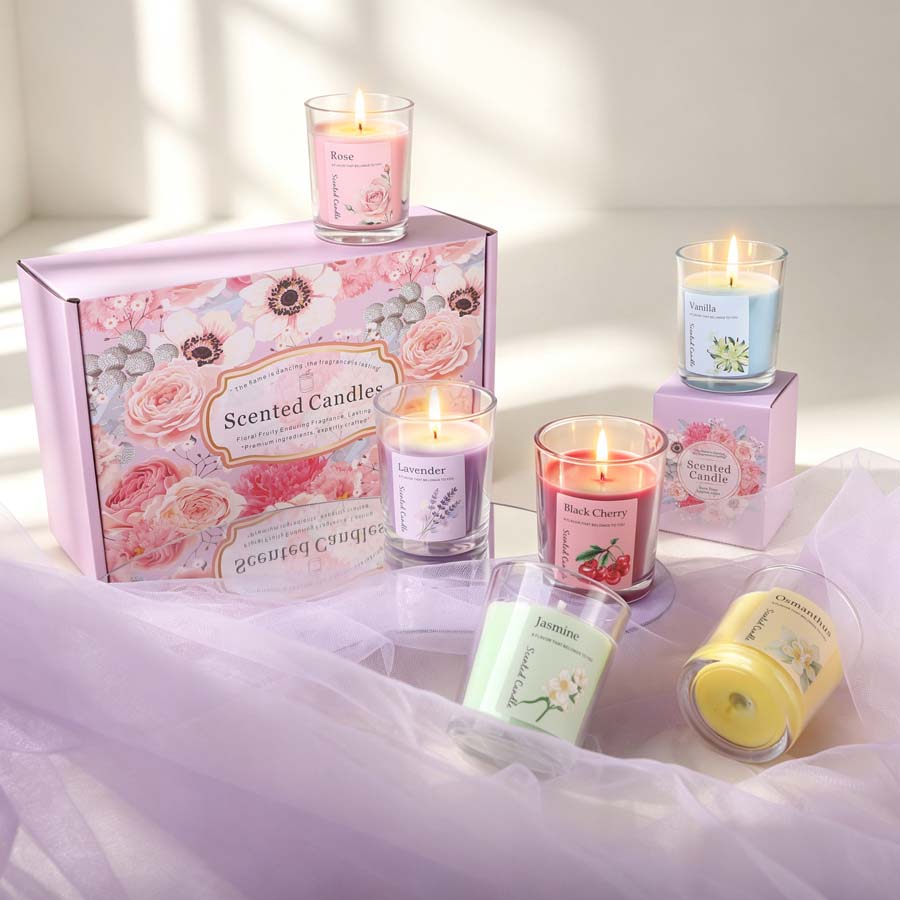 Home Fragrance Usa - Aromatherapie Geurkaarsen Geschenkset 6 Verschillende Geuren